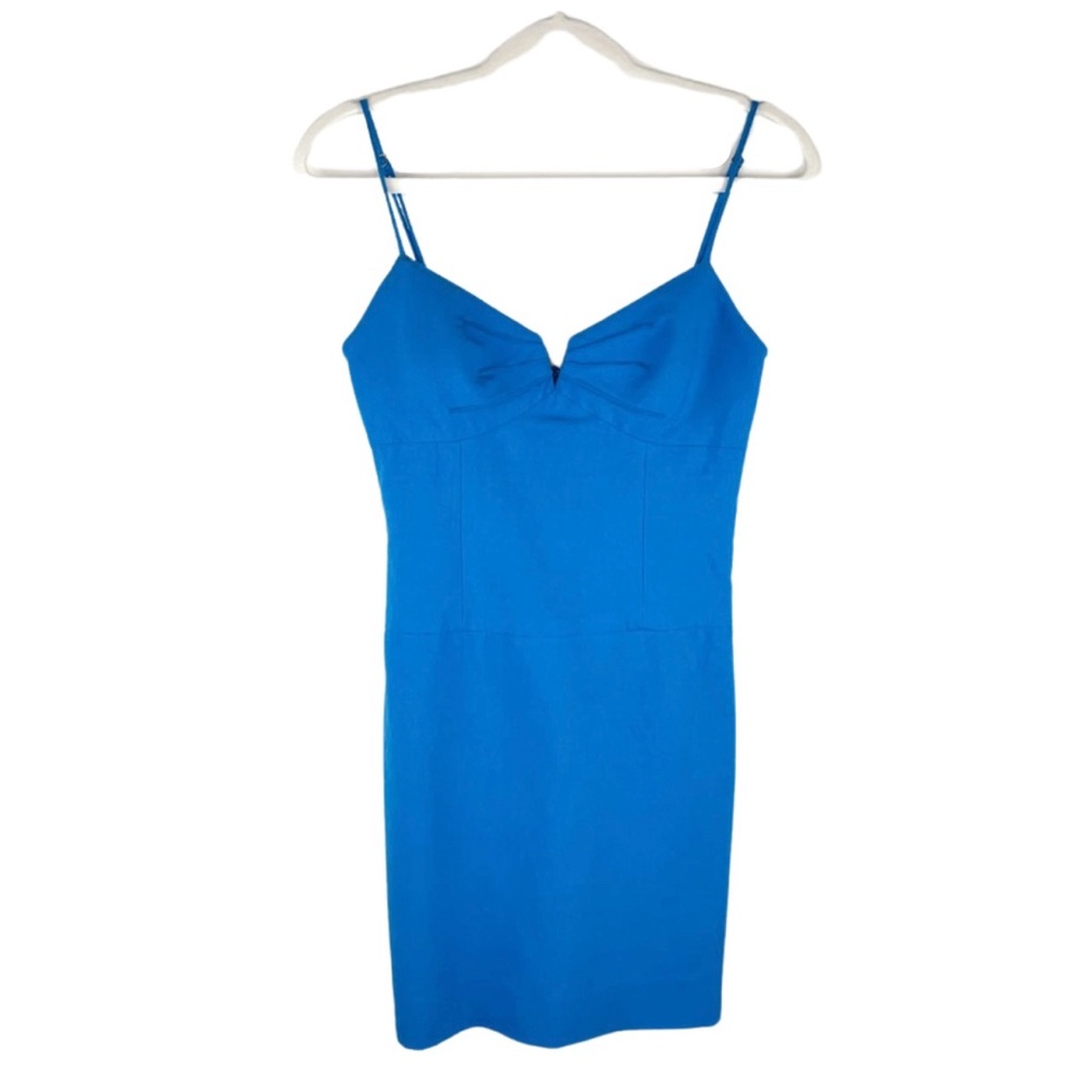EUC Black Halo Vibrant Blue Bustier Mini Dress Size 8